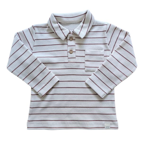 Polo - Rib streep brown