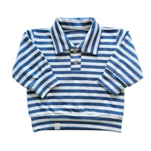 Polo sweater Streep blue