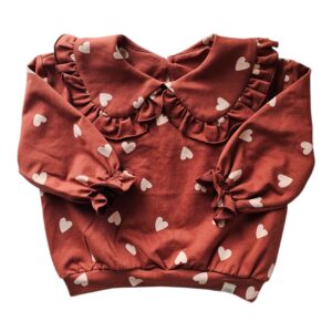 Sweater Roesel kraag hartjes rood
