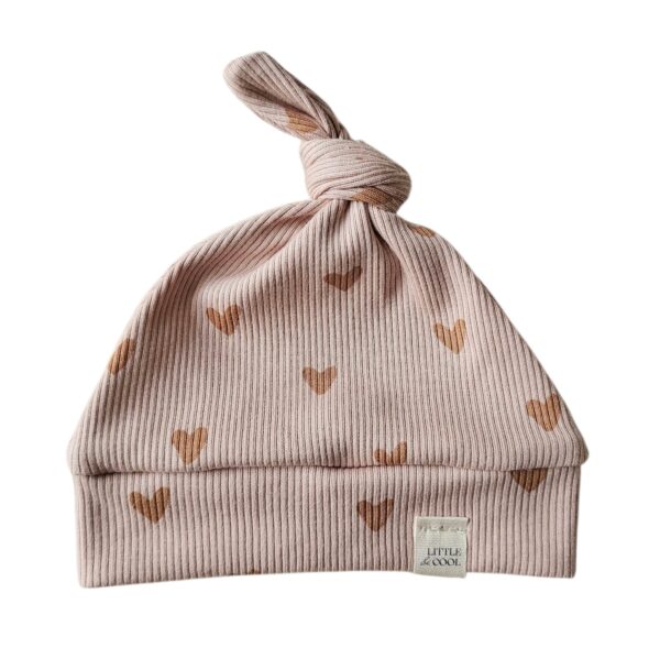 Newborn Mutsje los -hartjes zacht roze
