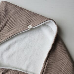 Badcape/Wikkeldoek wafel taupe