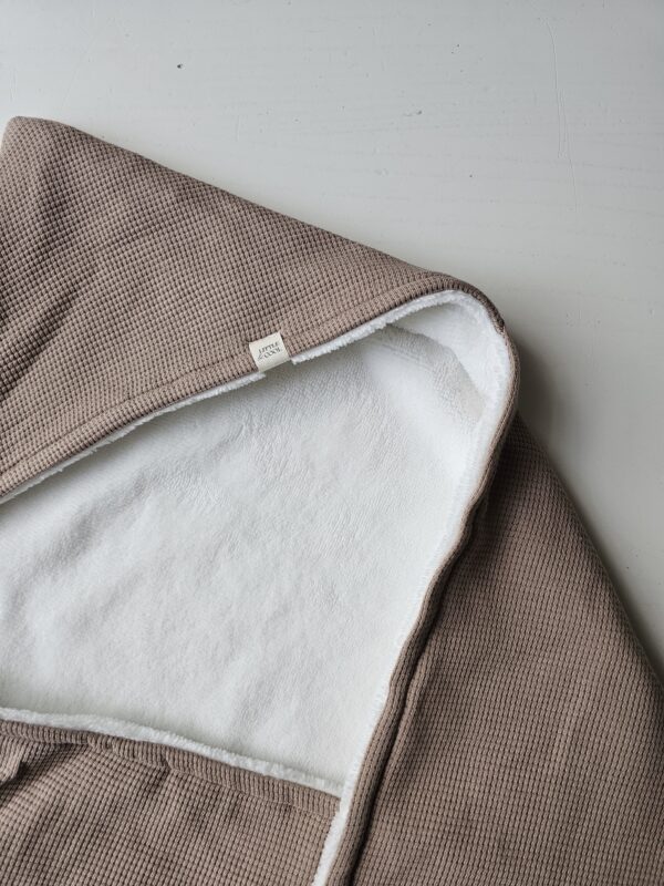 Badcape/Wikkeldoek wafel taupe