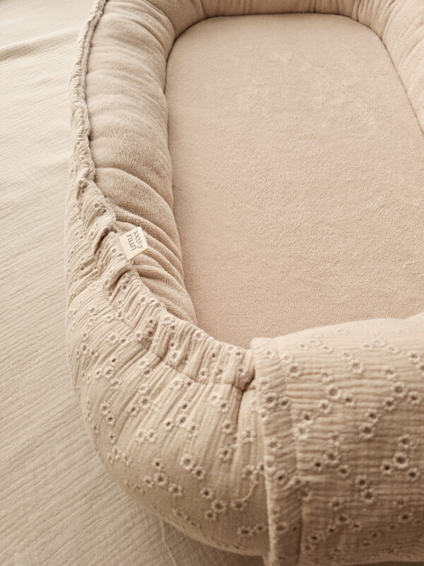 Babynestje - Bamboe Broderie bruin - Afbeelding 3