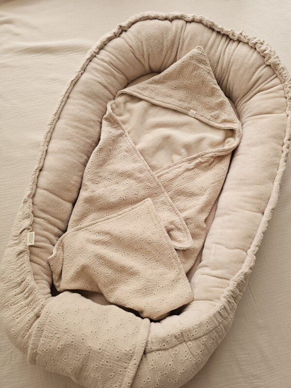 Babynestje - Bamboe Broderie bruin - Afbeelding 2