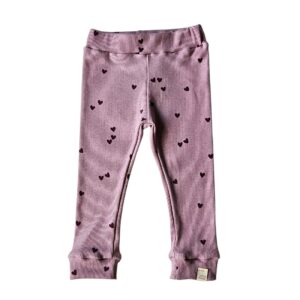 Skinny legging - Rib hartjes lila