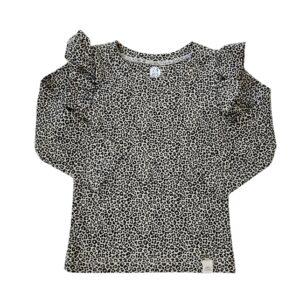 Longsleeve - RUFFLE Rib leopard sand