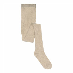 Marley tights - cotton rib tights beige melange 108