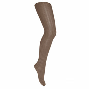 Marley tights - cotton rib tights brown sienna