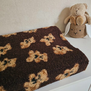 Aankleedkussenhoes -Teddy beertjes bruin