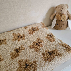 Aankleedkussenhoes -Teddy beertjes beige