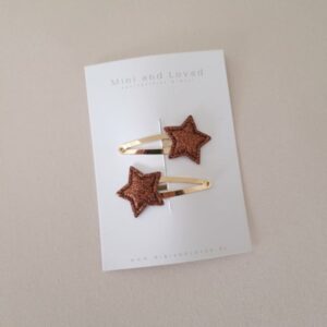 Mini&loved - Glitter Christmas star brown middel (2 stuks)