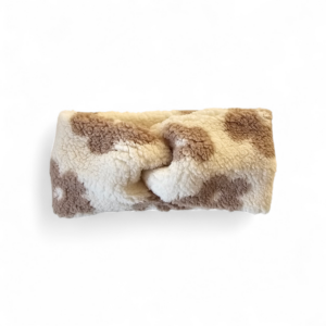 Hoofdband teddy twist  bloemen ecru