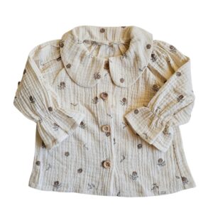 Blouse lieve bloemen beige