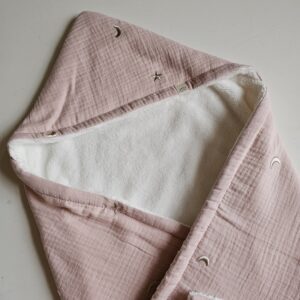 Badcape/Wikkeldoek Moons & Stars roze