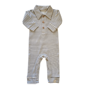 Boxpakje - polo rib streep donker bruin