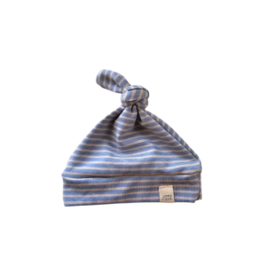 Newborn Mutsje los - streepjes staalblauw beige