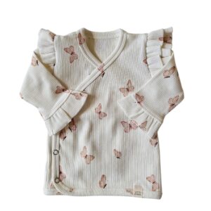 Longsleeve - overslag ruffle Rib vlinder