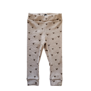 Skinny legging -Rib hartjes naturel