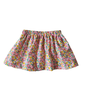 Rokje  bloemen roze geel