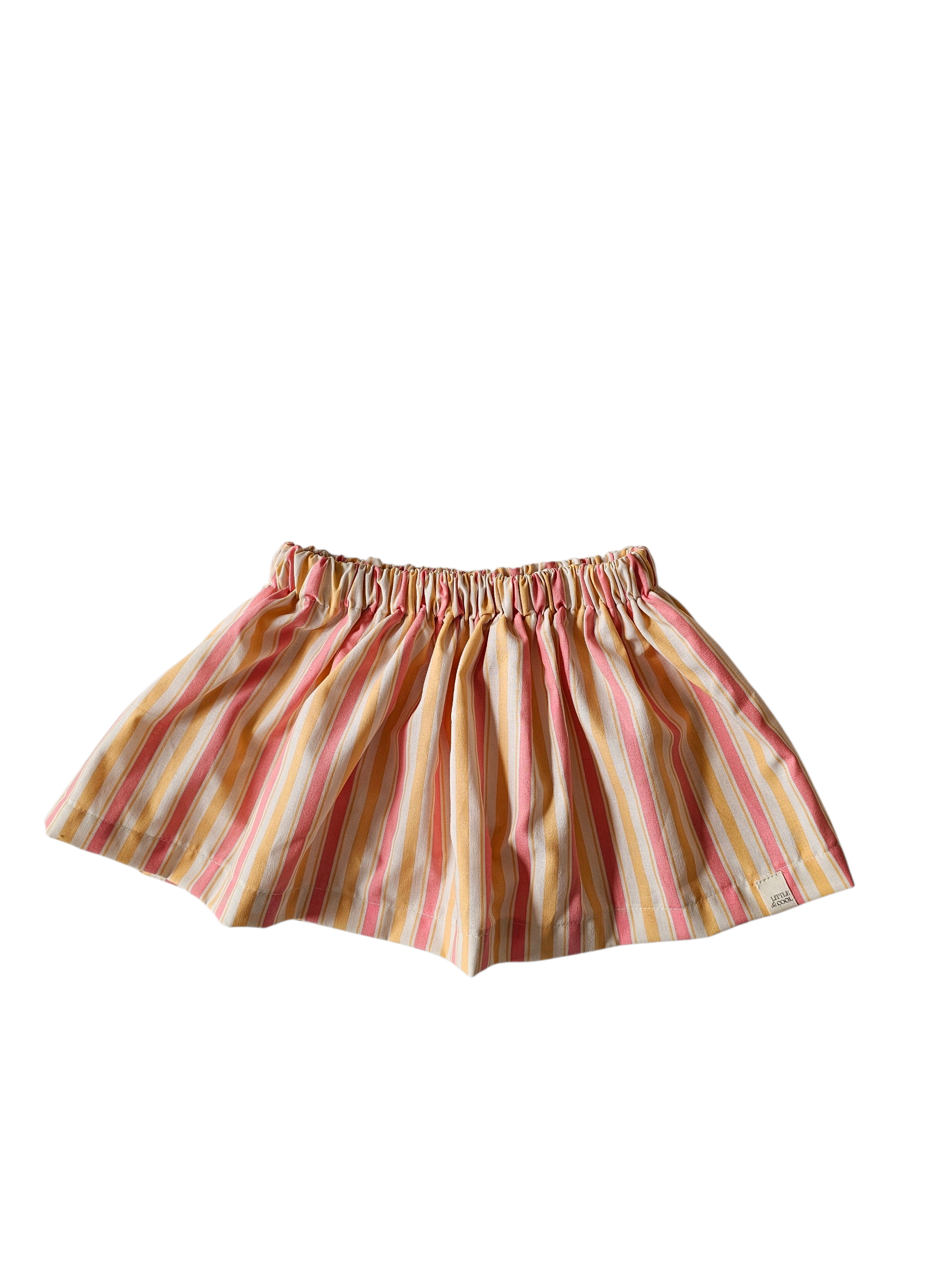 Rokje  brede streep roze geel