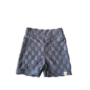 Korte broek - badstof blokjes blauw