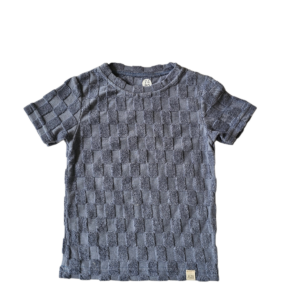 Shirt - Badstof blokjes blauw