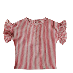 Shirt lott streepjes oud roze