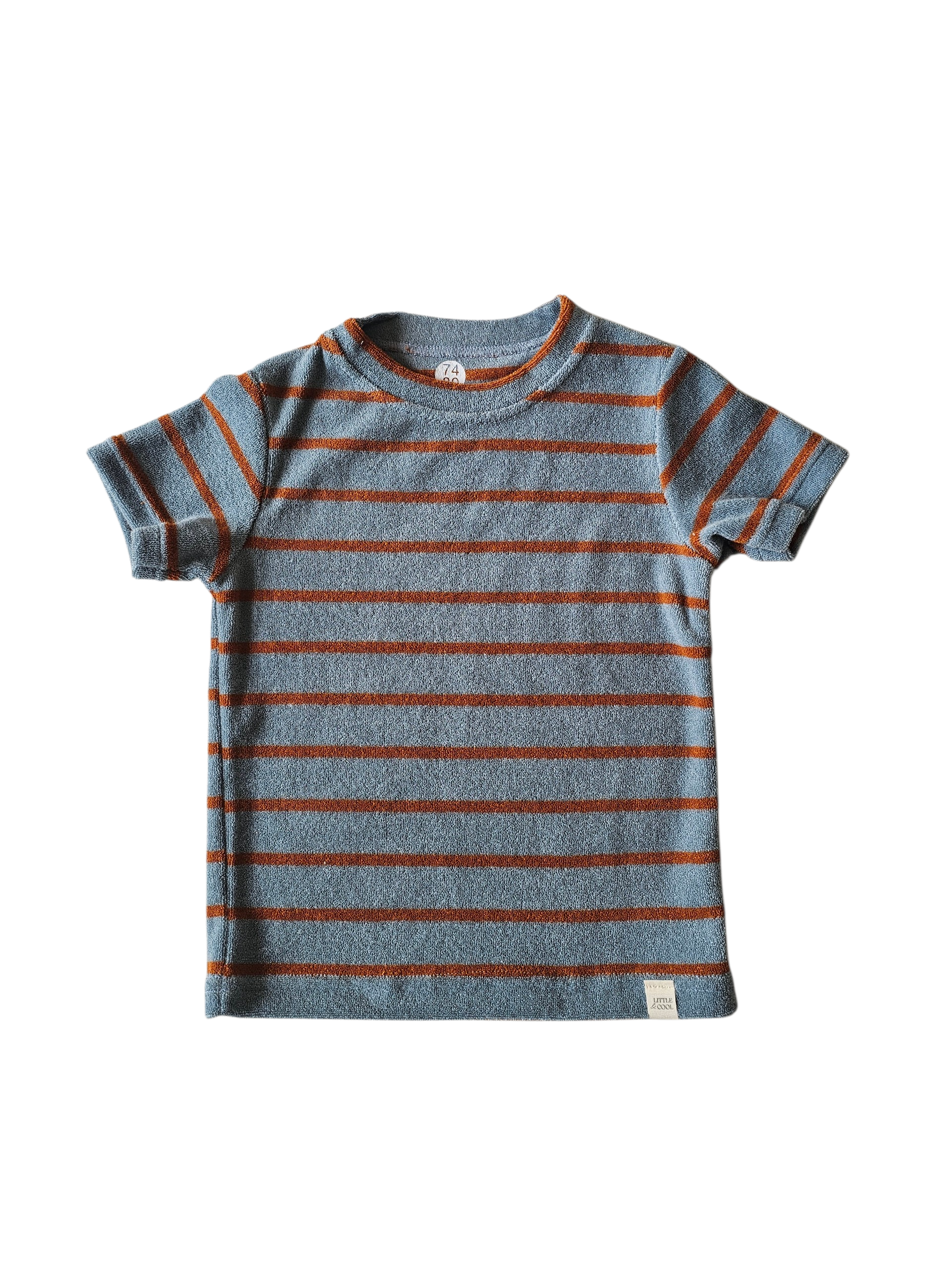 Shirt - streepjes oranje badstof - 74/80