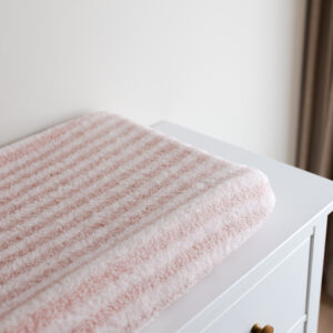 Aankleedkussenhoes -Teddy streep roze