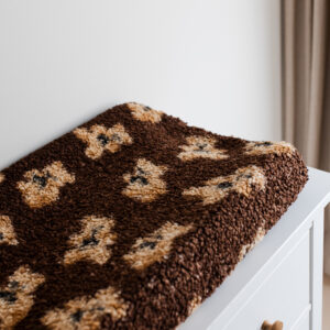 Aankleedkussenhoes -Teddy beertjes bruin