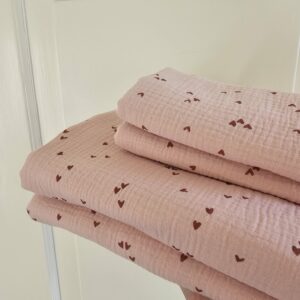 Swaddle - hartjes klei roze licht roze