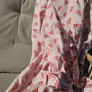 XL Beach Swaddle - grote rode hartjes