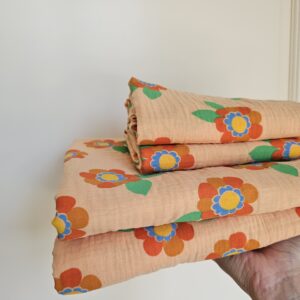 Swaddle - Grote bloemen oranje