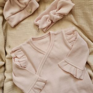 Longsleeve - overslag ruffle baby roze