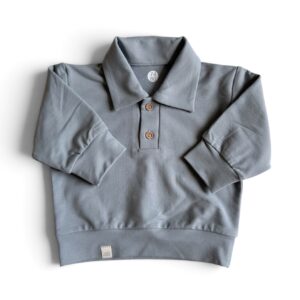 Polo sweater staal blauw