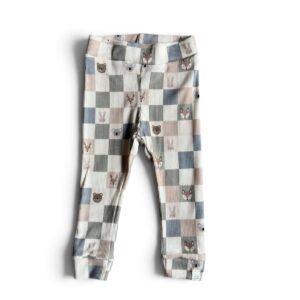 Skinny legging - blokjes beige