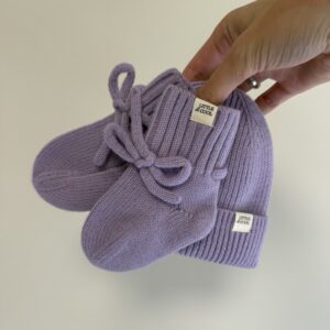 Little and Cool Babysokjes merino wol lila