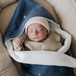Badcape/Wikkeldoek Moons & Stars blauw