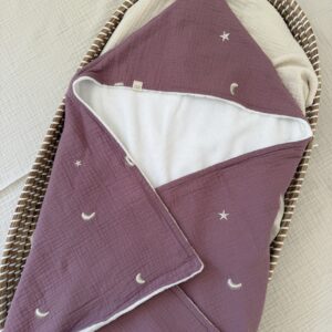 Badcape/Wikkeldoek Moons & Stars mauve