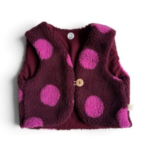 Teddy gilet dots pink