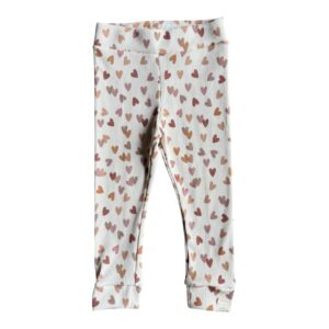 Skinny legging -Veelkleurige Hartjes Beige